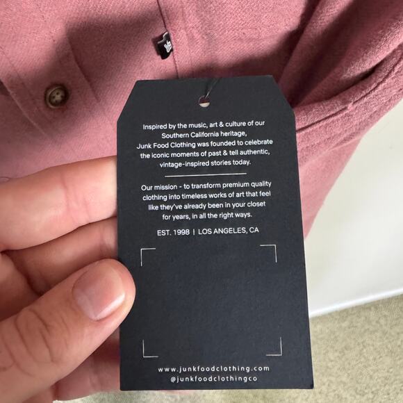 Junk Food Clothing Adrien Long Sleeve Button Up Shirt US Men's L - Picture 7 of 9